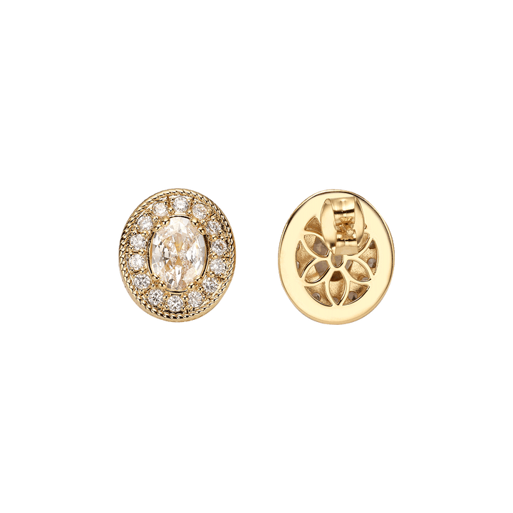 18K Gold Plated Earrings with Clear Zirconia - Nobel - 4