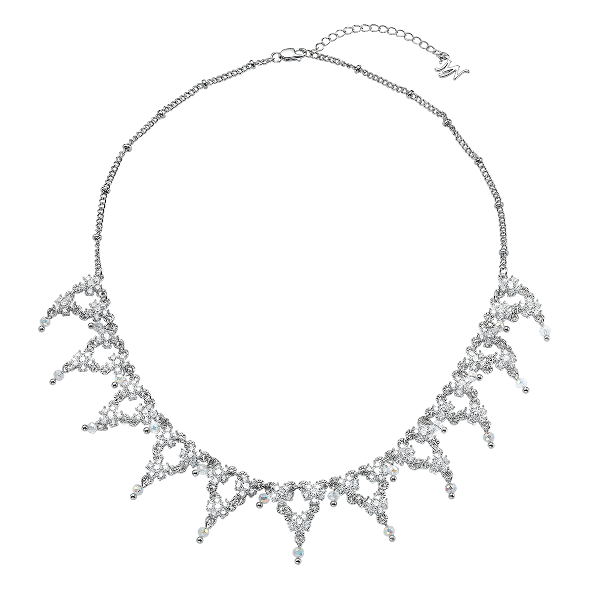 Rhodium Plated Necklace with Zirconia - Volver - 3