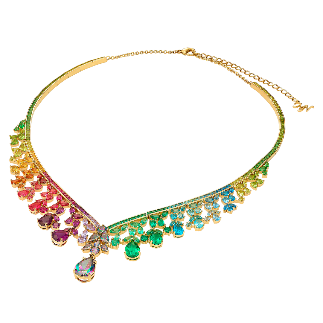 18K gold plated necklace with treasure zircons 