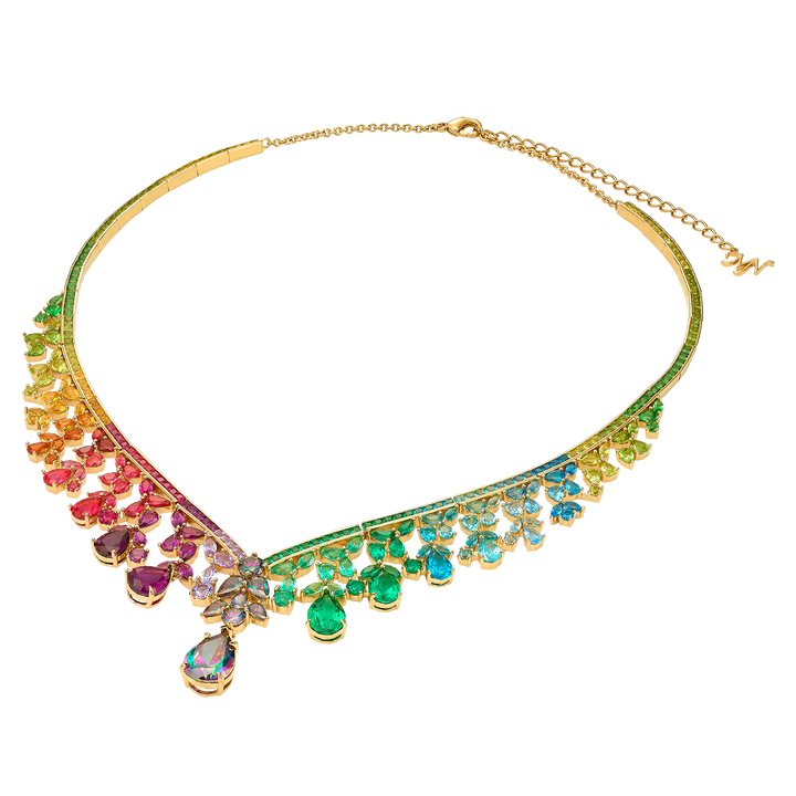 18K gold plated necklace with treasure zircons 