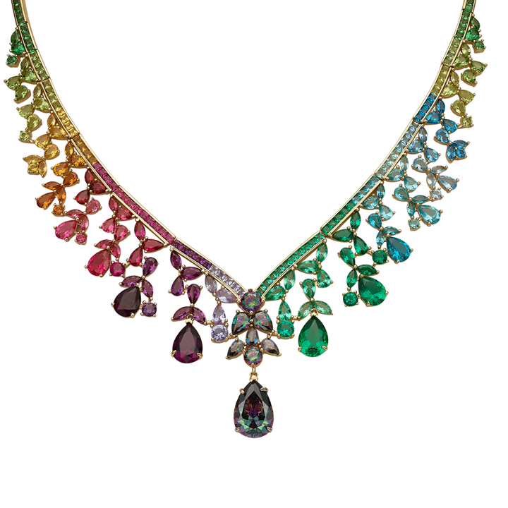 18K gold plated necklace with treasure zircons 