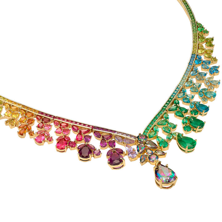 18K gold plated necklace with treasure zircons 
