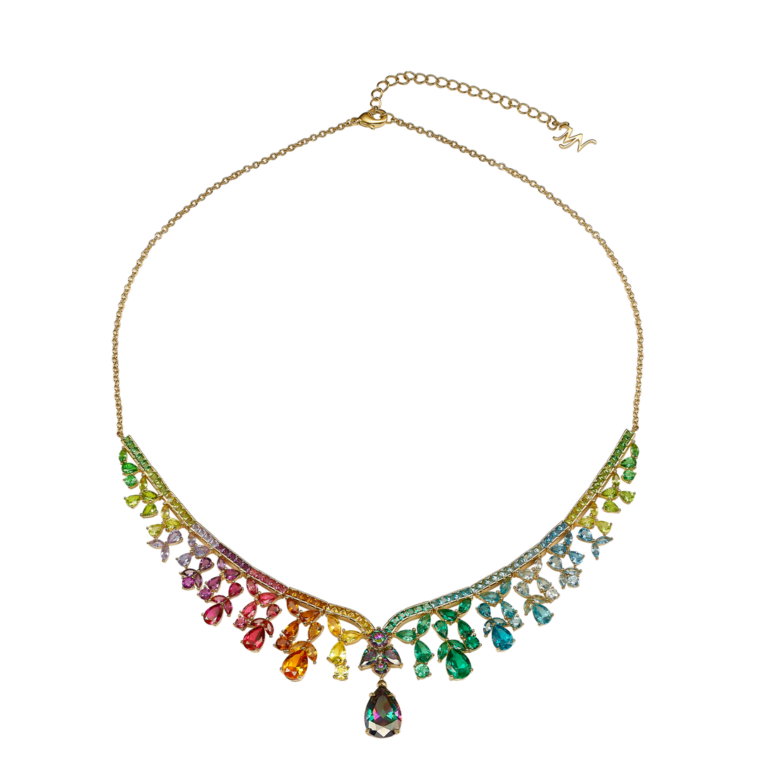 18K gold plated necklace with treasure zircons 