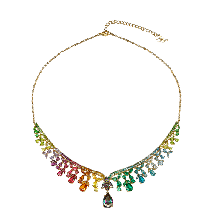 18K gold plated necklace with treasure zircons 