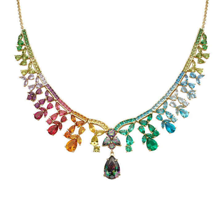 18K gold plated necklace with treasure zircons 