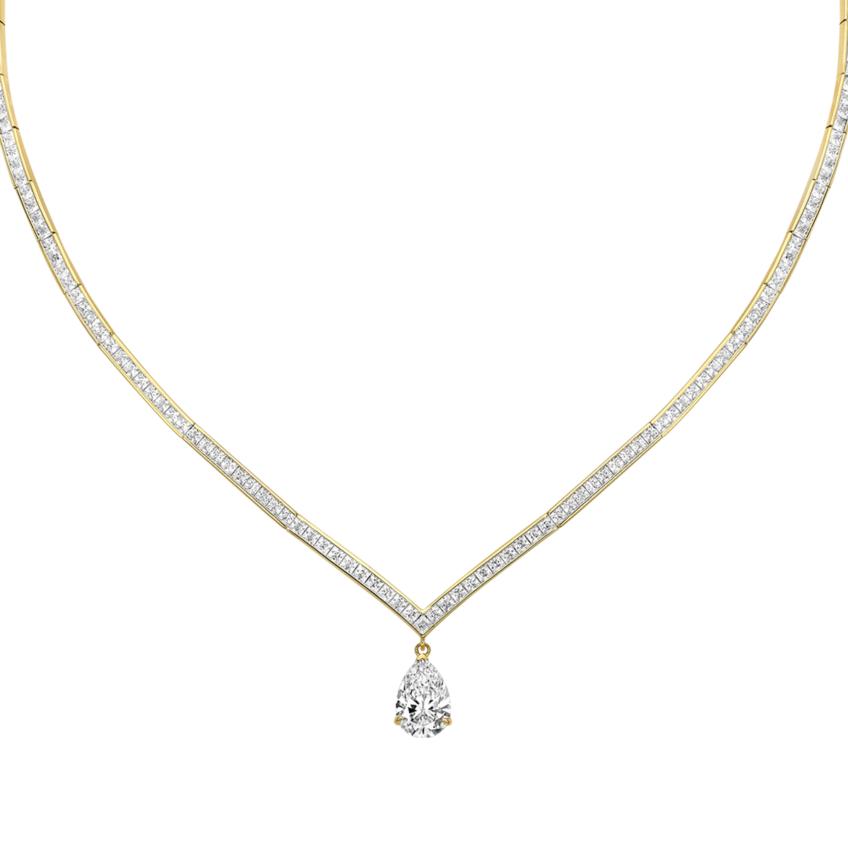 18K Gold Plated Tennis Necklace with Clear Zirconia - Treasure