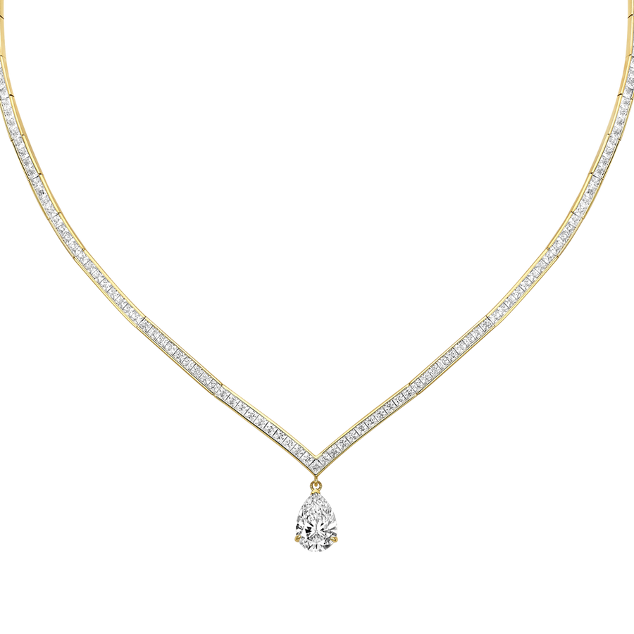 18K Gold Plated Tennis Necklace with Clear Zirconia - Treasure