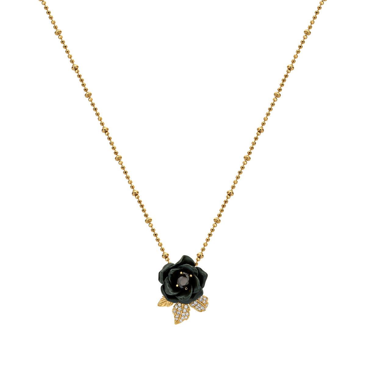 Necklace with Pendant & Nano Spinel with Enamel Finish - Monarchy