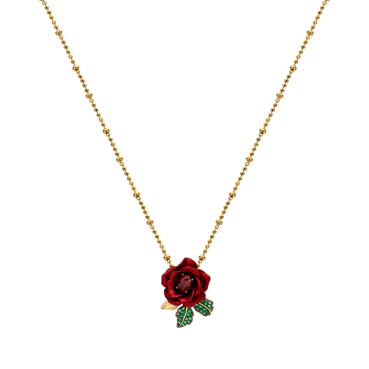Necklace with a pendant embedded with nano-sitta ruby ​​and enamel finish Monarchy 