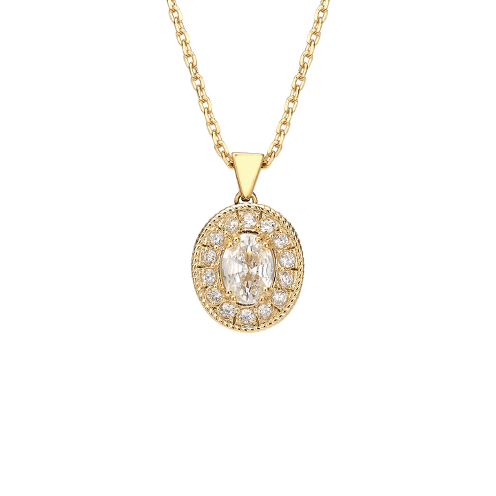 18K Gold Plated Necklace with Clear Zirconia - Nobel