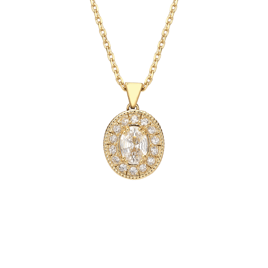 18K Gold Plated Necklace with Clear Zirconia - Nobel