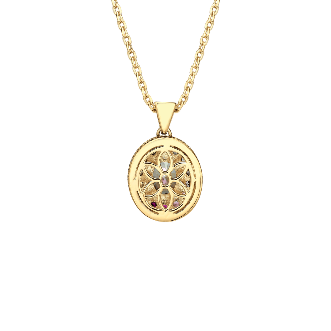 18K Gold Plated Necklace with Clear Zirconia - Nobel - 4