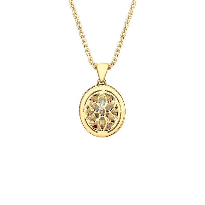 18K Gold Plated Necklace with Clear Zirconia - Nobel - 4