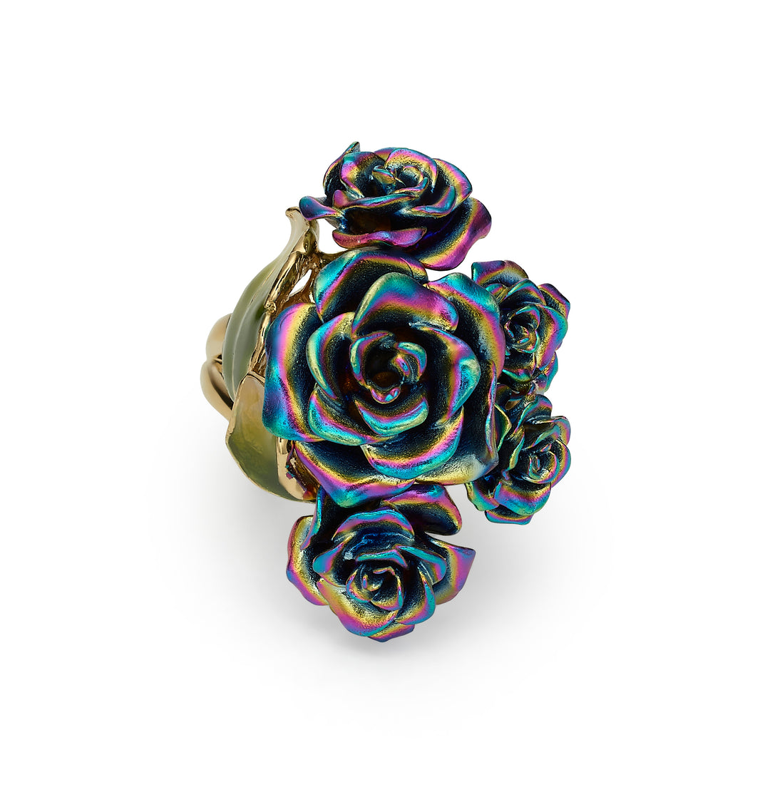 Monarchy enamel multi flower ring 