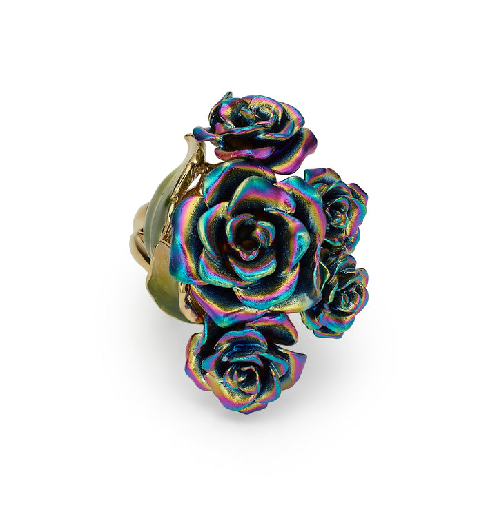 Monarchy enamel multi flower ring 