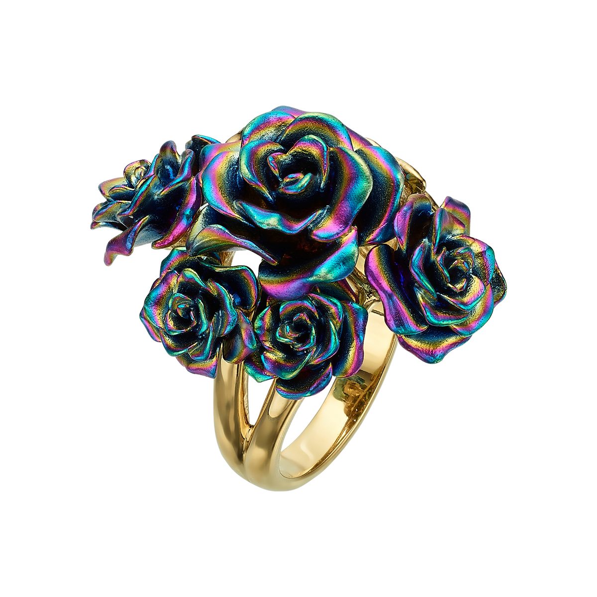 Multicolor Floral Ring with Enamel Finish - Monarchy