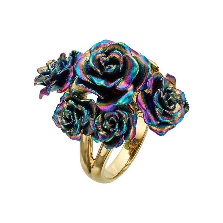 Multicolor Floral Ring with Enamel Finish - Monarchy