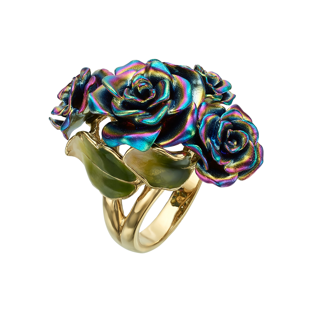 Multicolor Floral Ring with Enamel Finish - Monarchy - 4