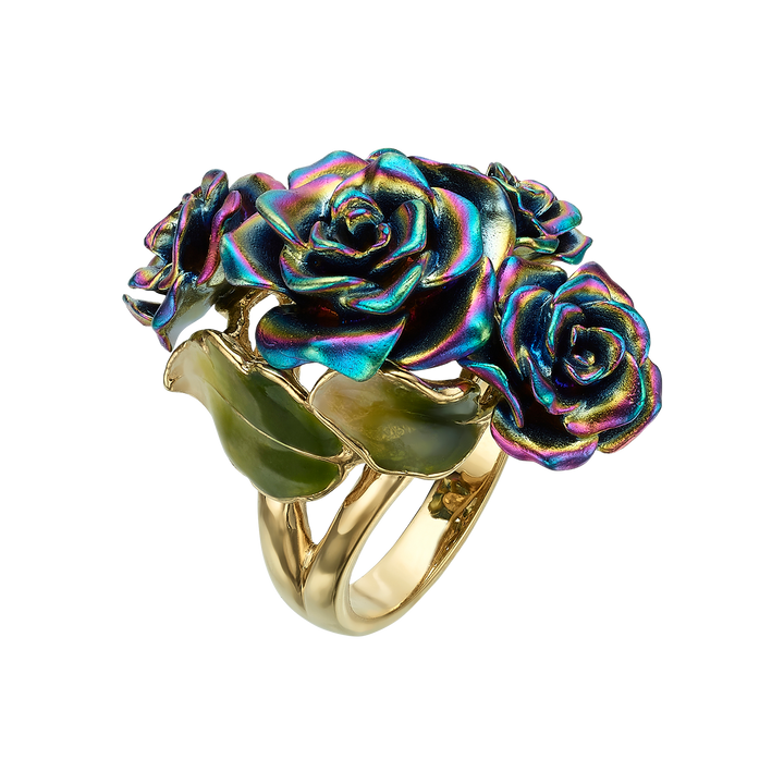 Multicolor Floral Ring with Enamel Finish - Monarchy - 4