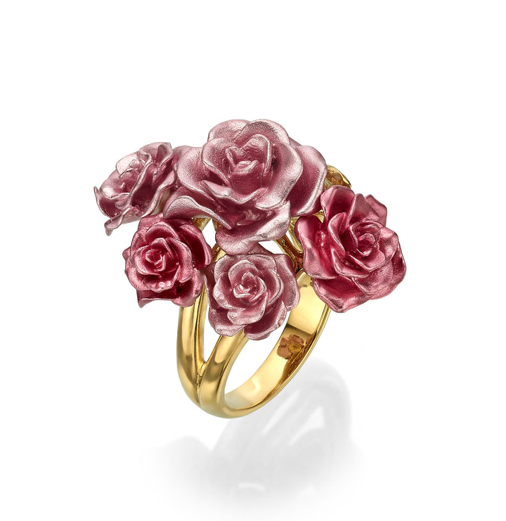 Monarchy enamel multi flower ring 