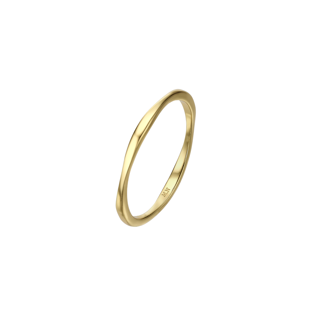 Set of 5 18K/24K Gold Plated Rings with Synthetic Opal - Mare - 8