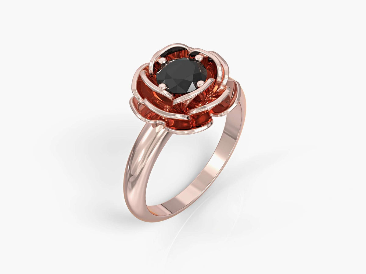 Rose ring with zircons