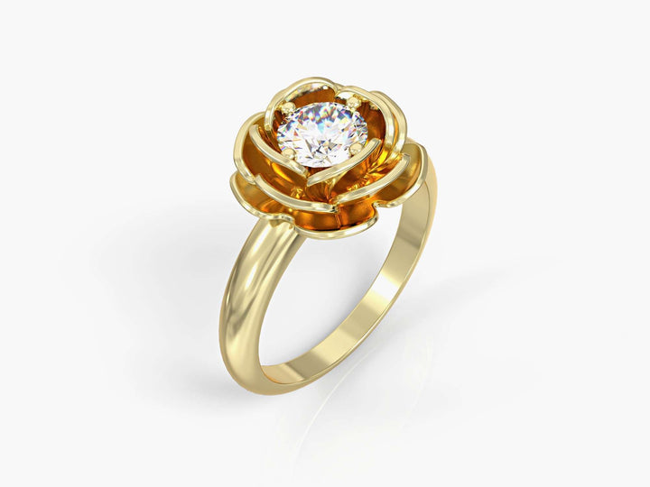 Rose ring with zircons