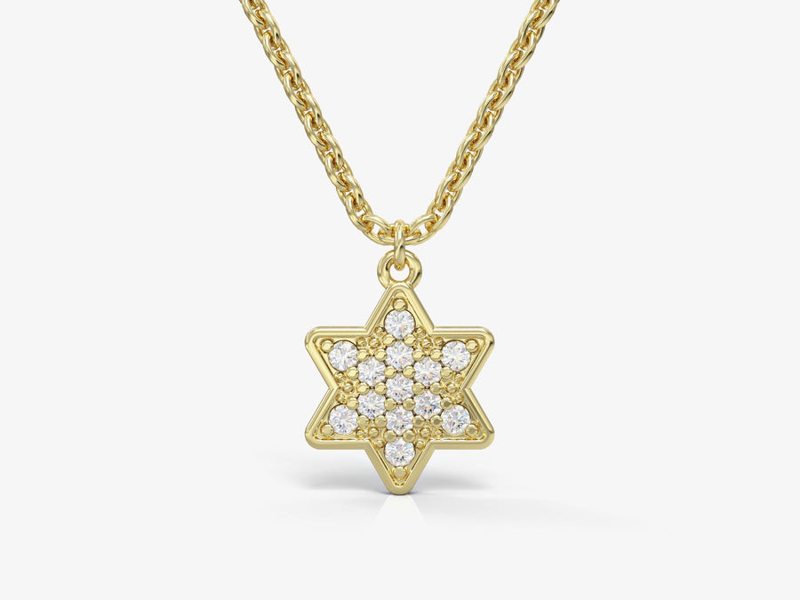 Star of David gold and diamond necklace