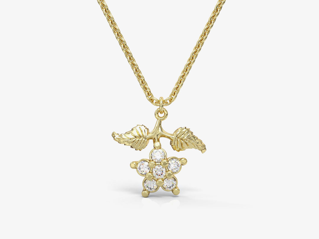 Gold necklace Flying Leaves
