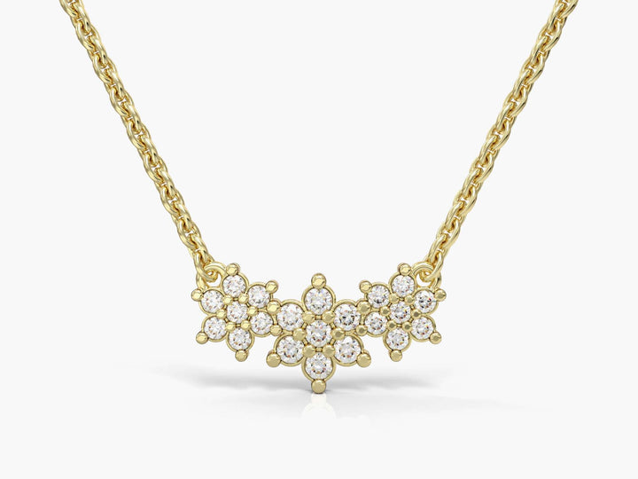 The three flower gold necklace