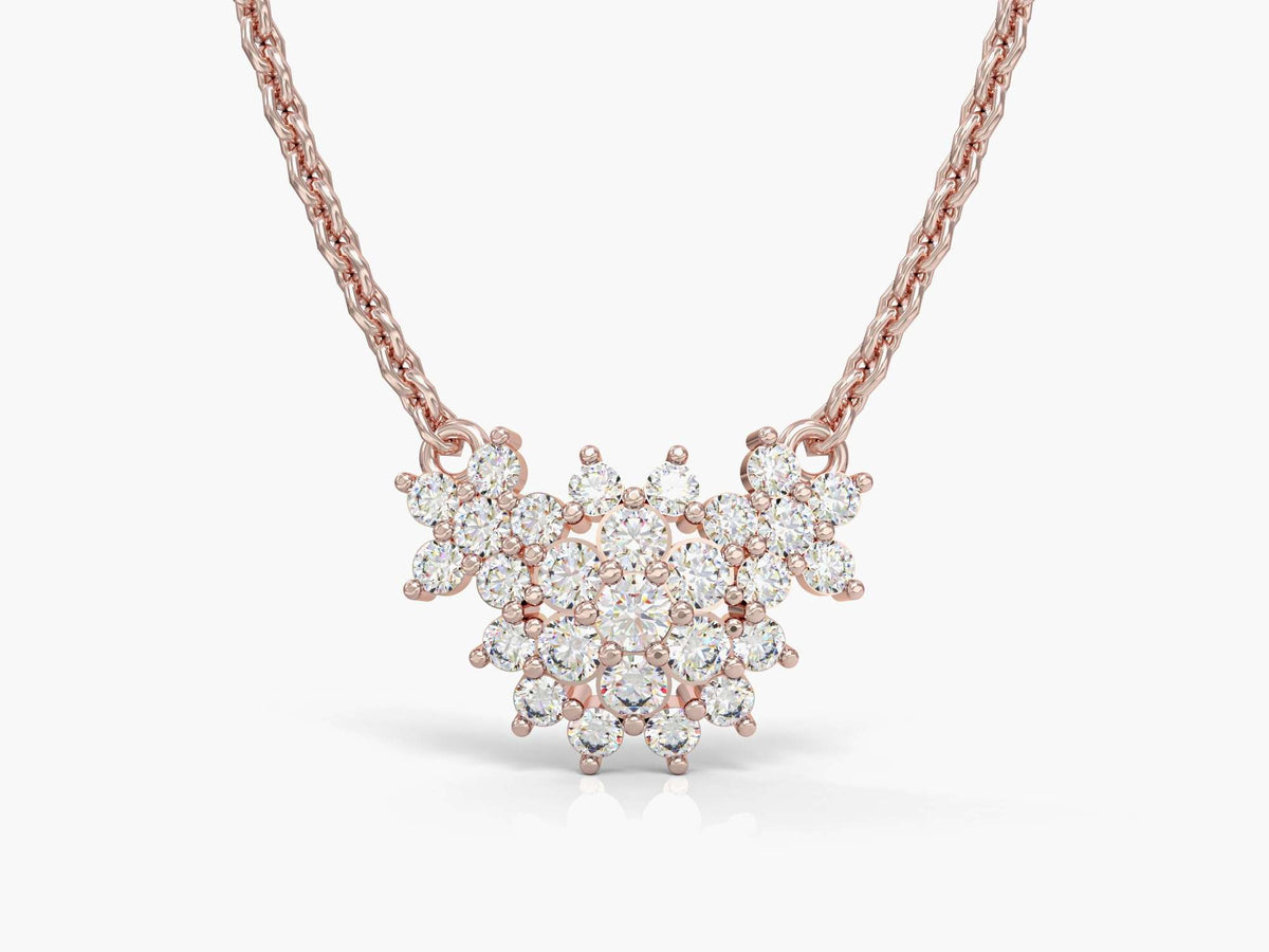Heart flower gold necklace
