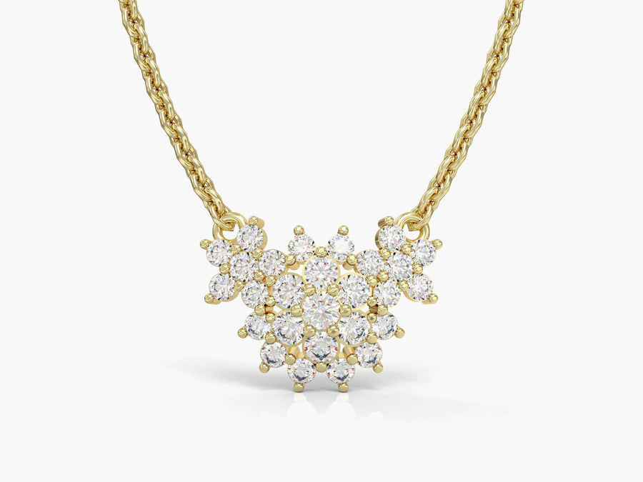Heart flower gold necklace