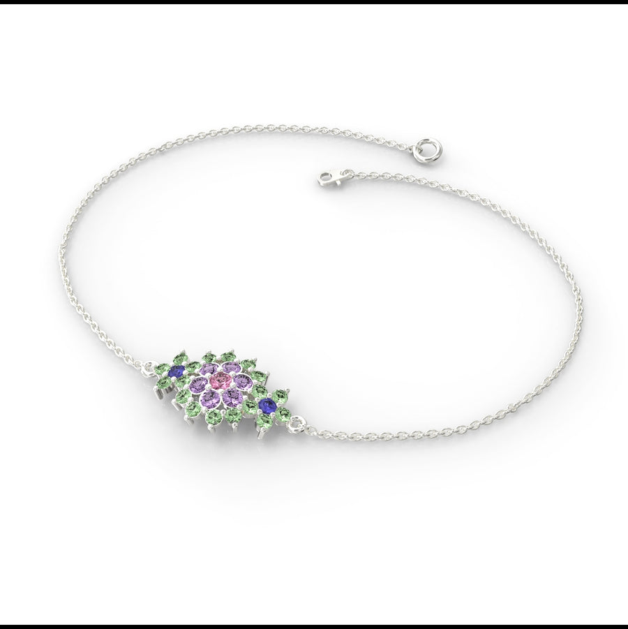 1 gold bracelet with a floral diamond inlaid with crystal stones