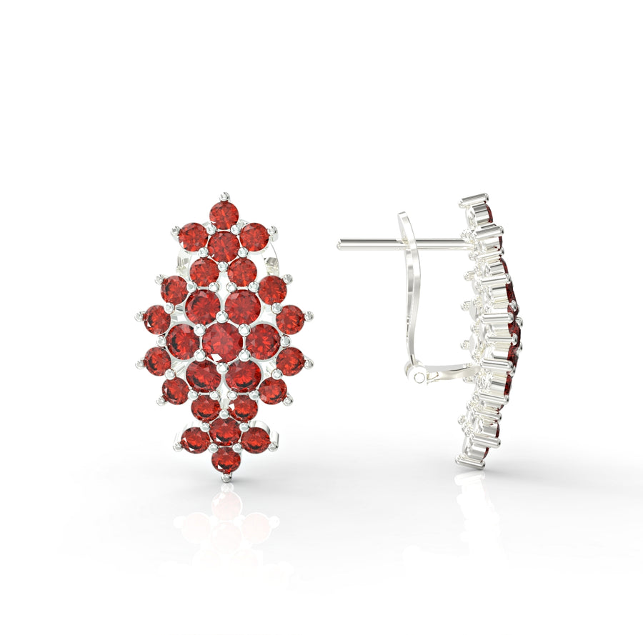 Floral diamond gold earrings studded with crystal stones 2