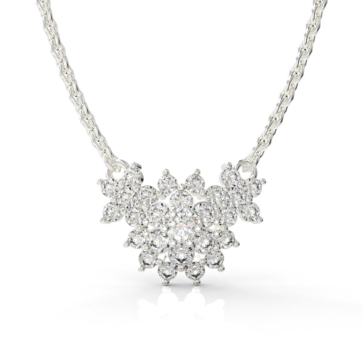 Heart flower gold necklace