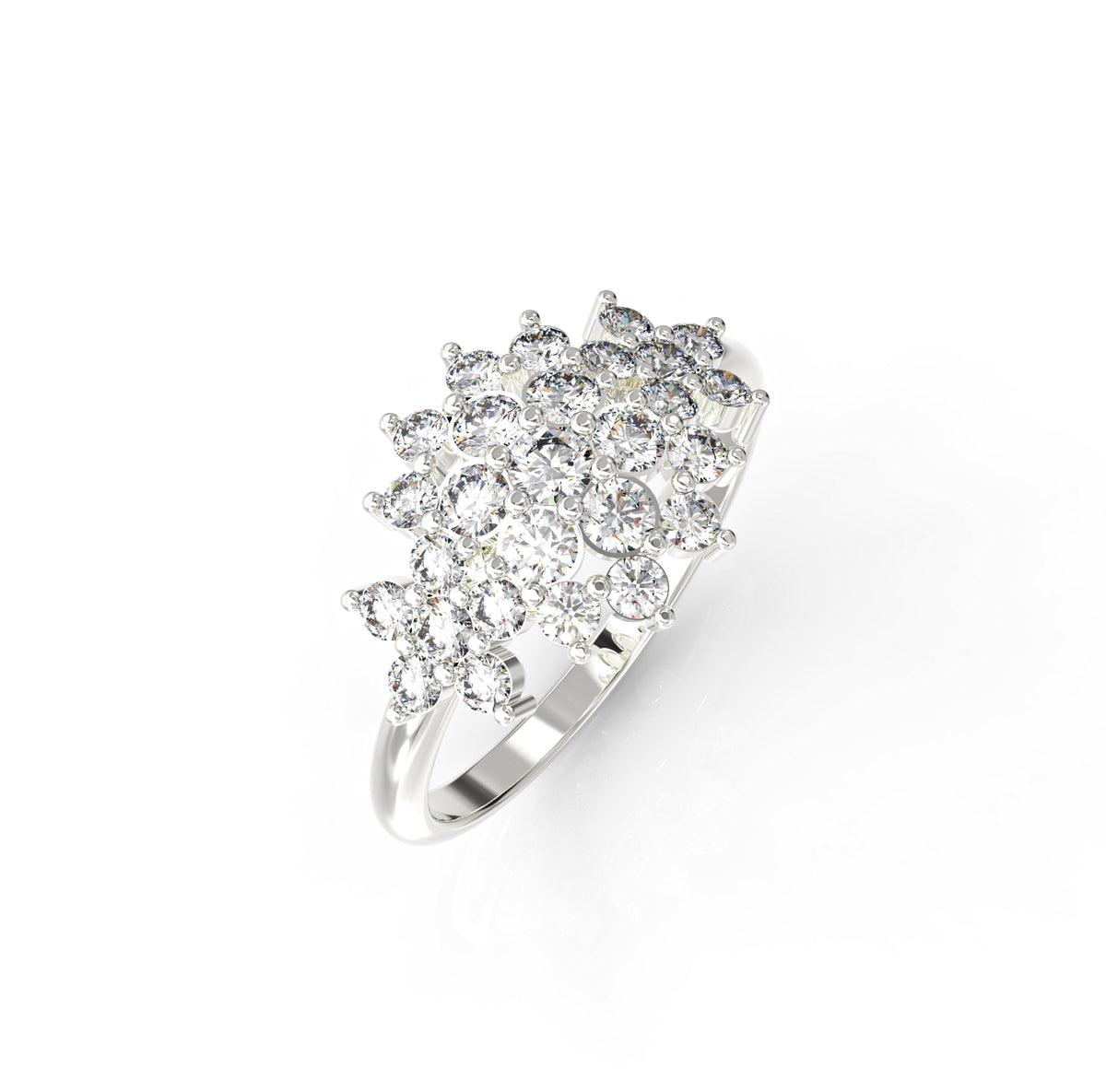 A floral rhombus gold ring