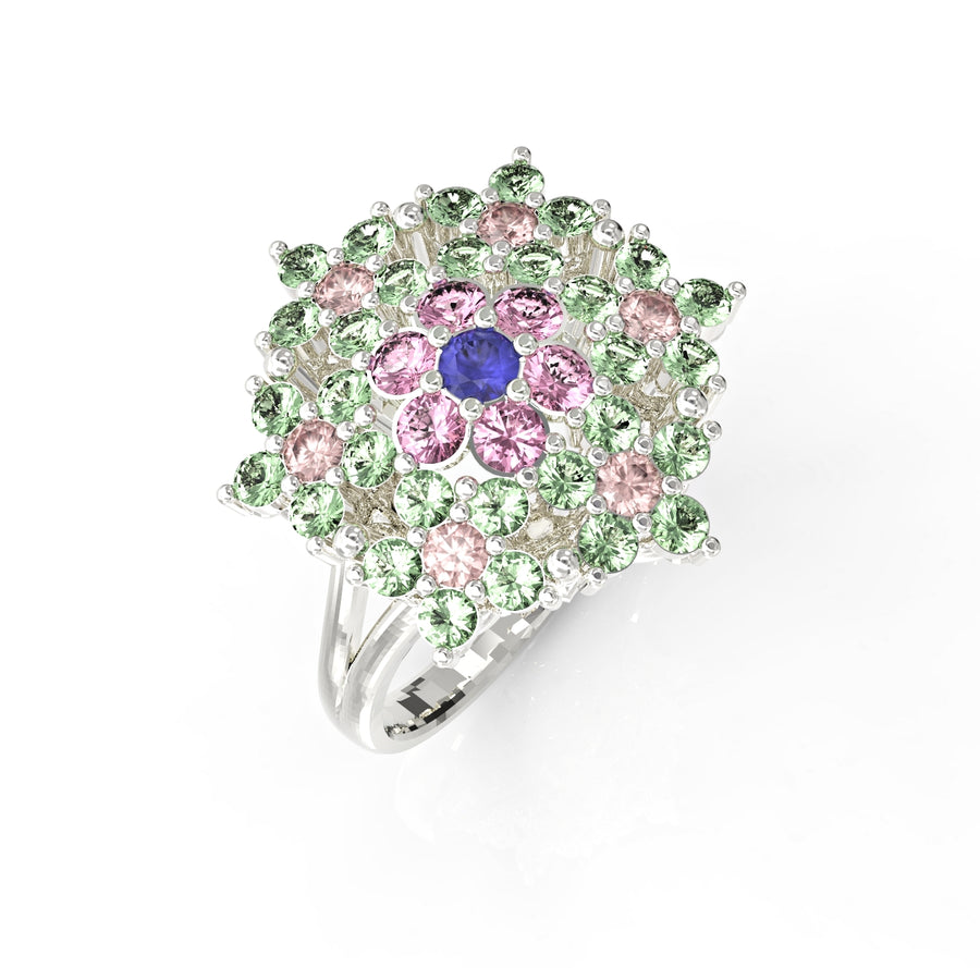 Angel gold ring studded with crystal stones 6