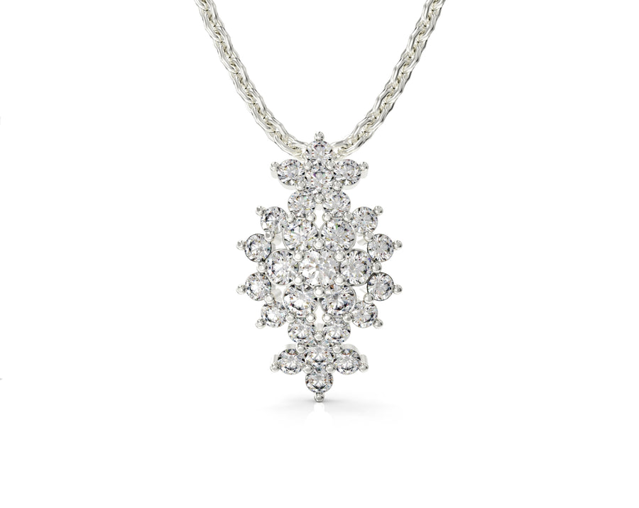 Gold necklace with a floral rhombus