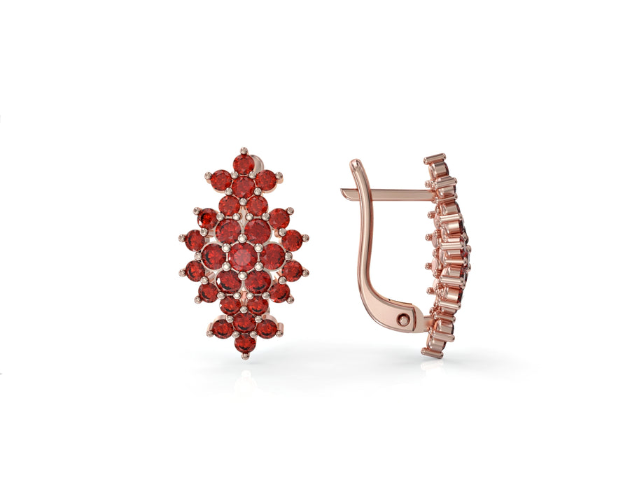 Floral diamond gold earrings studded with crystal stones 6