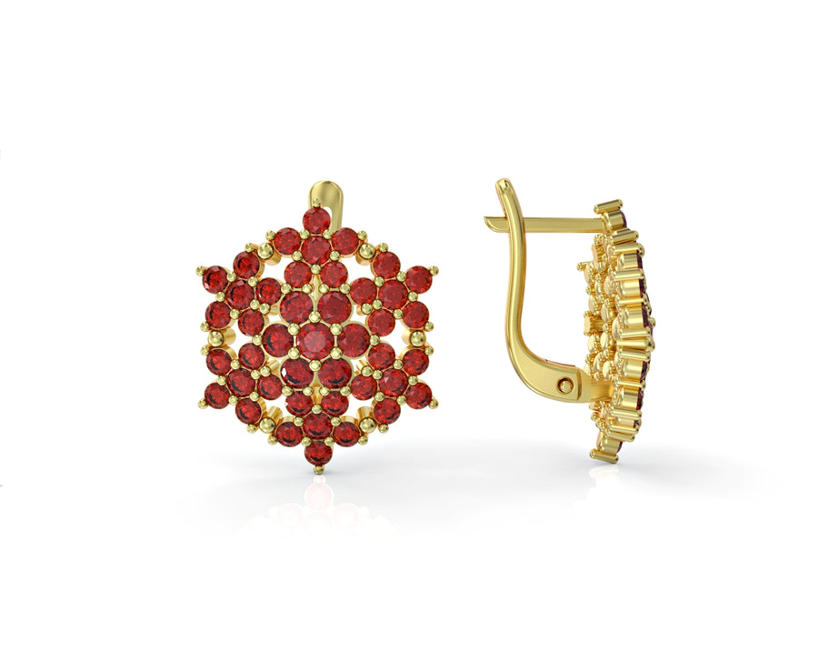 Angel gold earrings studded with crystal stones 3