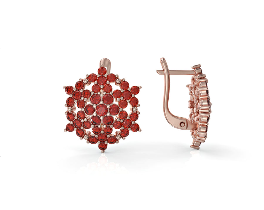 Angel gold earrings studded with crystal stones 4