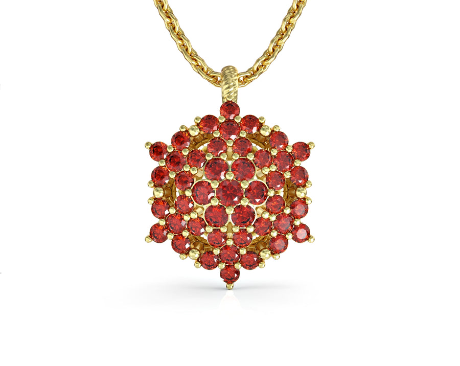 3 Angel gold necklace studded with crystal stones