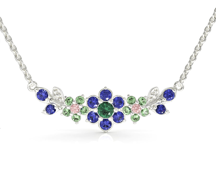3 gold chain medium flowering branch studded with crystal stones