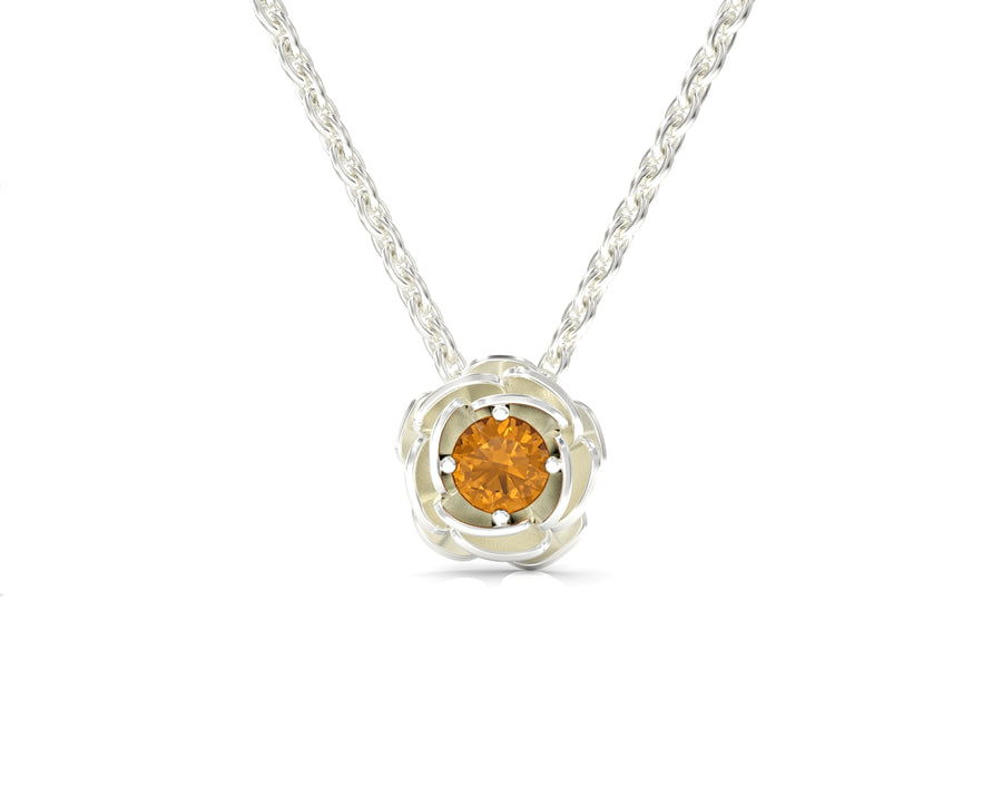 2 rose gold necklace set with a crystal stone