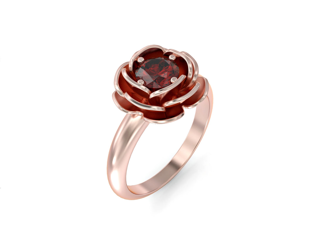 Rose gold ring set with a crystal stone 1