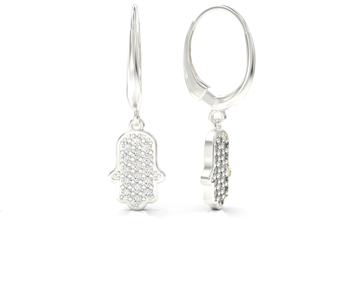 Hamsa gold earrings