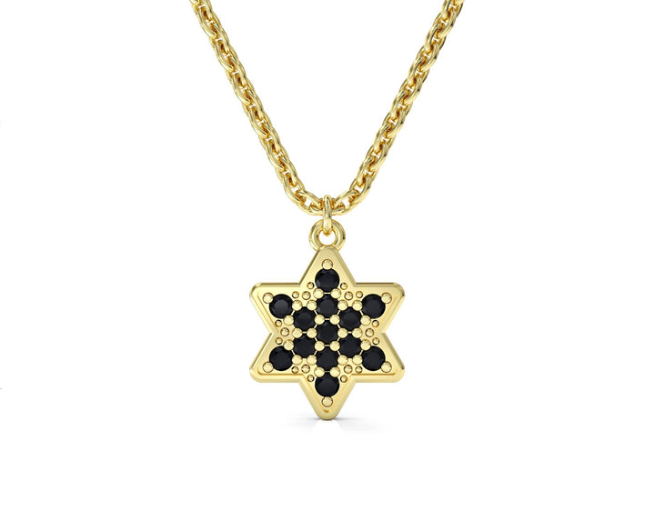 Star of David pendant necklace studded with zircons