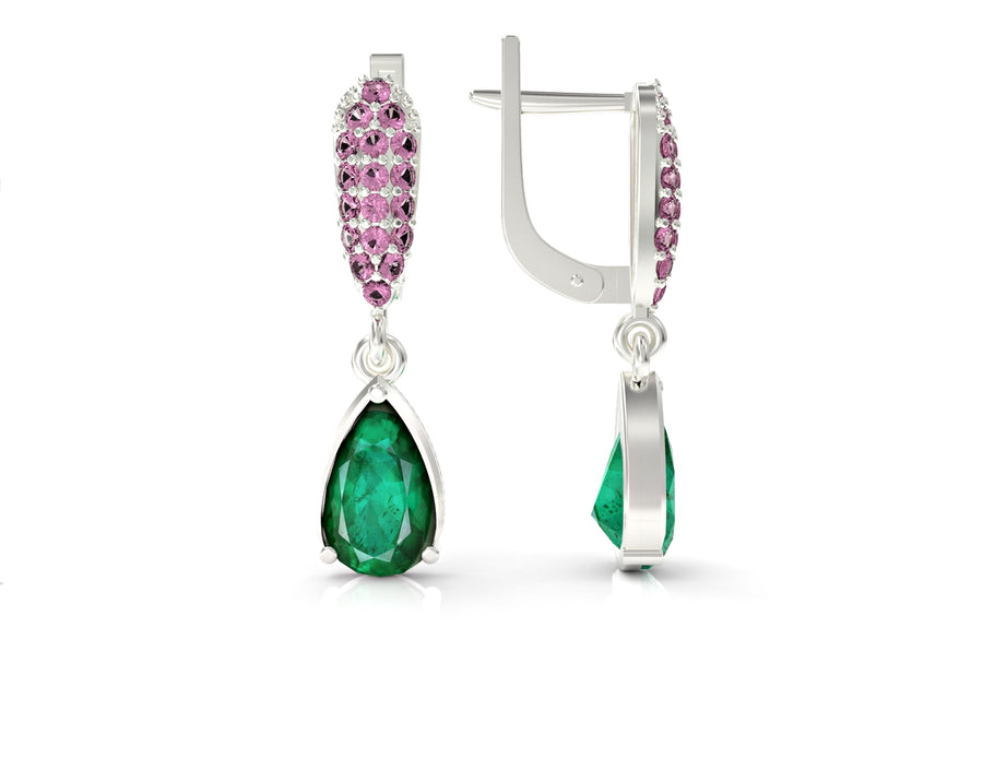 Crystal drop gold earrings embedded with crystal stones 1