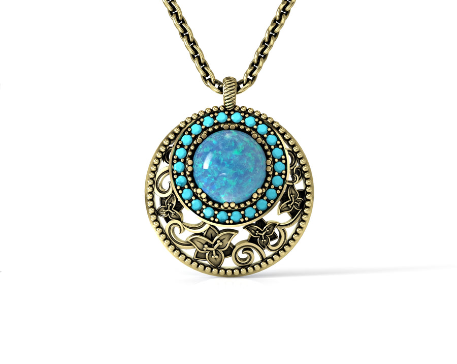 1 14K gold necklace with flower decorations and crystal stones
