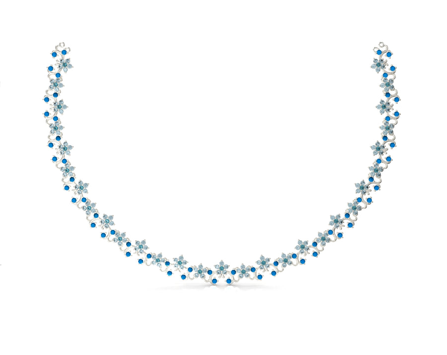 1 large gold chain flower series set with crystal stone